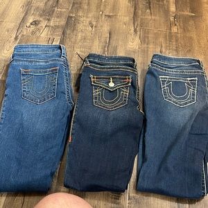 True religion low rise skinny jeans bundle 1 never worn 2 pairs worn once